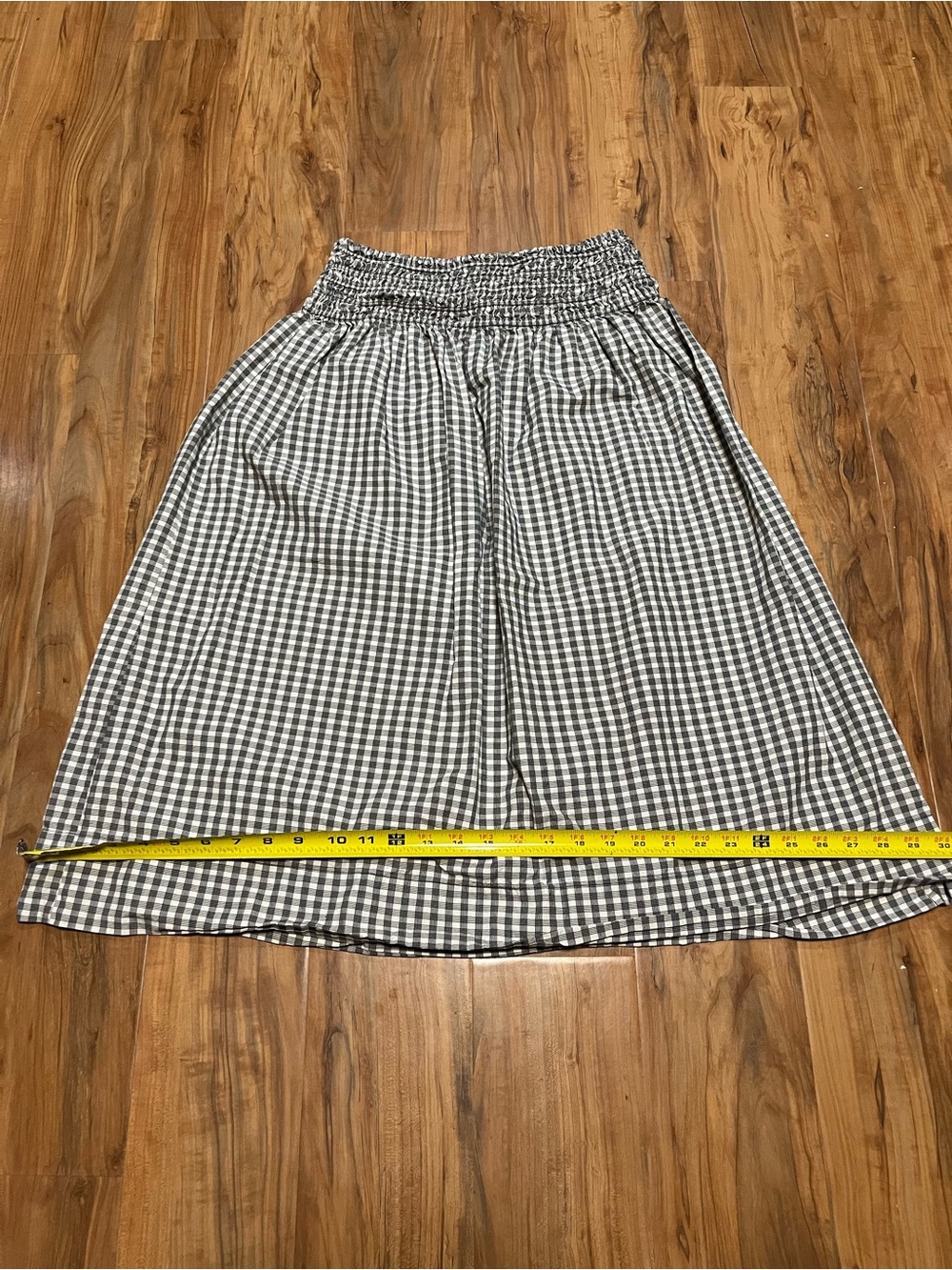 Rails Alessa Ivory Jet Gingham Midi Skirt Size Small Cottagecore Garden Feminine - Picture 7 of 13